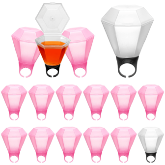 9pcs Plastic Wedding Ring Shot Glass Rhinestone Ring Shot Bachelorette Finger Ring Cups For Wedding Party Bridal Shower Decorations Party Favors