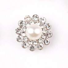 50 Stücke/Packung, Silber Basis, 14MM runde Blumen-Kristallnieten, funkelnde Strass-Verzierungen zum Aufkleben oder Aufnähen für Kleidung, Taschen, Schuhe