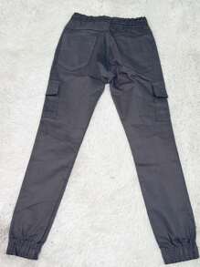 CARGO JOGGER Pants With Side Pocket With Elastic Streetwear - 深灰色 - 查看 4
