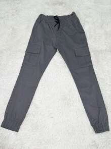 CARGO JOGGER Pants With Side Pocket With Elastic Streetwear - 深灰色 - 查看 2