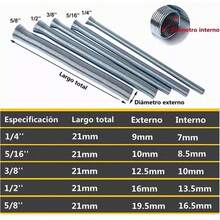 Spring Pipe Bender Set For Outside Pipe 5 In 1 Pipe Bender Set 1/4, 5/16, 3/8, 1/2 And 5/8 Inch - 銀 - 查看 2