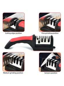 1pc Ultra-Effective 4 Stage Professional Knife Sharpener - Tungsten Rhinestone & Ceramic Blades For Kitchen & Outdoor Use - Portable, Versatile Grinding & Sharpening Tool,