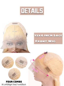 613 Lace Front Wig Human Hair 13x4 Blonde Lace Front Wigs Human Hair 200% Density Body Wave 613 Frontal Wig Pre Plucked With Baby Hair (24inch, 613 13X4 Body) - S613 - 查看 8