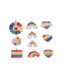 10-200 件随机混合时尚 3D 锌合金油滴卡通可爱昆虫、动物、植物、花卉、蝴蝶结吊坠、耳环、项链、手链、钥匙扣、发夹、包包挂件、手机挂件 DIY 珠宝配件 - 卡通可愛吊墜 - 查看 7