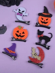 1 件万圣节装饰，儿童猫南瓜鬼 3D 发夹，女孩化妆派对装扮发饰，节日礼物 - 彩色 - 查看 1