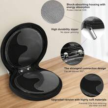 Car CD/DVD Portable Storage Bag, CD Disc Box, 20 Capacity DVD Case Portable Zipper Oxford Handheld Storage Box, Cassette Tape Storage, Car CD Holder, CD Wallet, Compact And Easy To Store For Car, Home And Travel - Grey - View 4