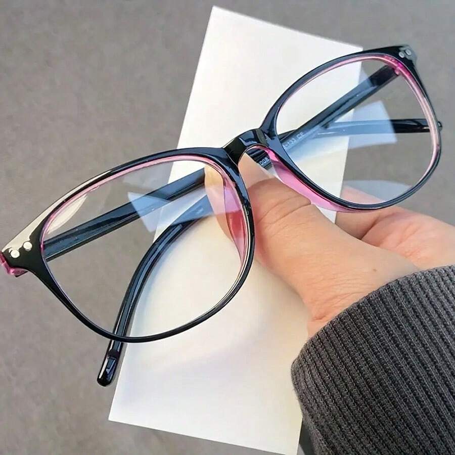 1 pieza Gafas de lectura para mujer de moda con montura ovalada, gafas de alta definición adecuadas para uso diario en computadoras, teléfonos y televisores (excluyendo el estuche de gafas), accesorios para gafas de mujer