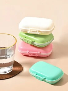 旅行用便携式药盒防潮药丸整理器可重复使用药盒男女药品计划器日常口袋药盒可容纳维生素药品和补充剂家庭旅行必备配件户外办公室返校 - 彩色 - 查看 2