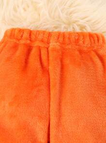 2pcs Baby Boy Pumpkin & Ghost Print Fleece Pullover & Set, Autumn - Orange - View 7