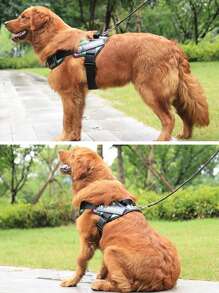 1pc Breathable Dog Harness With Built-In Handle, Reflective For Night Use, Chest-Strap Style Dog Walking Harness