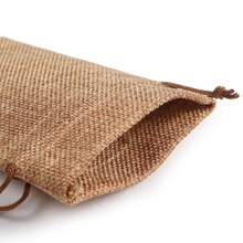 100pcs Burlap Gift Bags Wedding Hessian Jute Bags Linen Jewelry Pouches Sacks With Drawstring For Birthday, Party, Wedding Favors, Present, Art And DIY Craft - Cà phê nâu - Xem 4