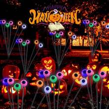 6-LED Solar Halloween Ghost Eye Ground Stake Light, 1 Set For Yard Garden Party Decor - Multicolor - View 3