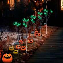 6-LED Solar Halloween Ghost Eye Ground Stake Light, 1 Set For Yard Garden Party Decor - Multicolor - View 4