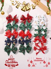 bilicaca 8/16pcs Christmas Kids Hair Clips, Cute Holiday Hair Accessories For Babies - Multicolor - View 2