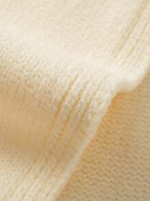 1pc Unisex Kids Knitted Warm Scarf, Simple Solid Color Windproof Comfortable Outdoor Scarf