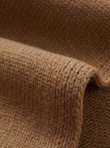1pc Unisex Kids Knitted Warm Scarf, Simple Solid Color Windproof Comfortable Outdoor Scarf