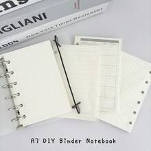 A7 透明活页夹笔记本，月度/点/网格/线活页夹日记本，A7 DIY 环形日记本手册 - 無色 - 查看 1