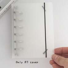 A7 透明活页夹笔记本，月度/点/网格/线活页夹日记本，A7 DIY 环形日记本手册 - 無色 - 查看 5