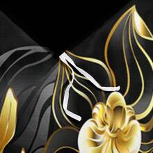 2/3pcs 3D Plant Print Bedding Set, Golden Flower Black Pattern Bed Linen Set (Size: 135x200cm, Includes 1 Pillowcase Only) - Multicolor - View 3