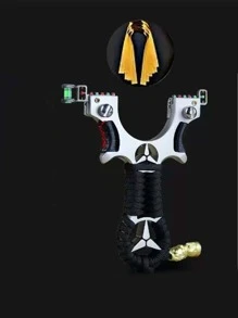 1pc Professional Slingshot With Handle For Outdoor Hunting & Shooting Practice, Random Rubber Color, Self-Assembly Required - Multicolor - View 6