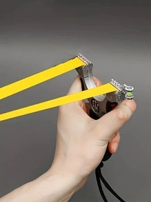 1pc Professional Slingshot With Handle For Outdoor Hunting & Shooting Practice, Random Rubber Color, Self-Assembly Required - Multicolor - View 3