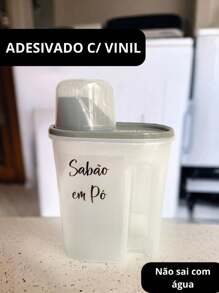 Kit Of 2 Washing Powder Organizers With Measuring Cup For Decorated Storage - Xám - Xem 4