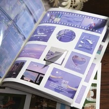 10 pezzi Adesivi, 5 pezzi Adesivi in PET, 5 pezzi Adesivi decorativi per diario creativo in carta Washi, Libro di adesivi in carta Washi per riviste