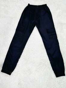 CARGO JOGGER Pants With Side Pocket With Elastic Streetwear - 黑色 - 查看 4