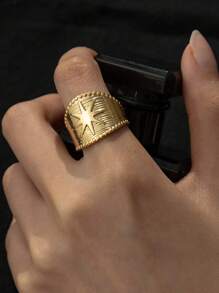 1pc Engraved Ring - Yellow Gold - View 2