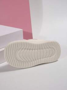 1 Pair Kids Stylish Simple New Cartoon Cute Comfortable Hook And Loop Design PU Outdoor Anti-Slip Soft Bottom Cute Sports Shoes, Suitable For Spring And Autumn