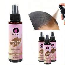 Lace Tint Spray For Wigs,Waterproof Lace Tint Melting Mousse Spray Concealer For Lace Closure Front Wigs Toupees Edge Control Lace Tint Spray Melt Form - Dark Brown - View 8