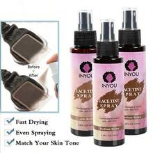 Lace Tint Spray For Wigs,Waterproof Lace Tint Melting Mousse Spray Concealer For Lace Closure Front Wigs Toupees Edge Control Lace Tint Spray Melt Form - Dark Brown - View 5