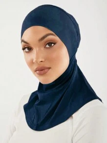 1 件女士莫代尔头巾纯色头巾 Abaya 配饰日常下帽柔软头巾，女士面纱 - A - 查看 4