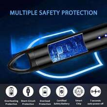 可充电电弧打火机，防风柔性颈部 360° 旋转等离子打火机，USB 无焰打火机，带 LED 电池显示，适用于蜡烛、烧烤、露营 - 彩色 - 查看 6
