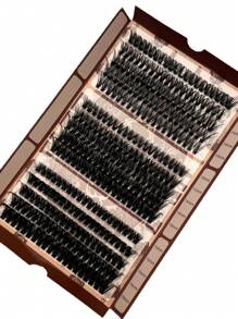 15 Rows C/D Curl 300 Bundles 60+80+100D Individual Lashes 10-18mm Mixed Length Fluffy Style Individual Pre-Fanned Lashes 0.05/0.07 Eyelash Extensions Wispy DIY Beginner Lash Extensions Faux Mink Individual Lash - 黑色 - 查看 4