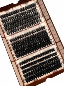 15 Rows C/D Curl 300 Bundles 60+80+100D Individual Lashes 10-18mm Mixed Length Fluffy Style Individual Pre-Fanned Lashes 0.05/0.07 Eyelash Extensions Wispy DIY Beginner Lash Extensions Faux Mink Individual Lash - 黑色 - 查看 6