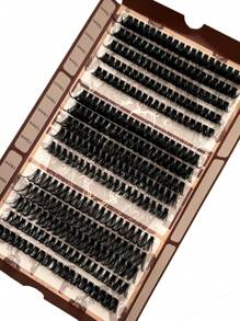 15 Rows C/D Curl 300 Bundles 60+80+100D Individual Lashes 10-18mm Mixed Length Fluffy Style Individual Pre-Fanned Lashes 0.05/0.07 Eyelash Extensions Wispy DIY Beginner Lash Extensions Faux Mink Individual Lash - 黑色 - 查看 7