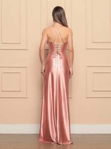 Bridesmaid Dress For Graduation Party Guests Royal Navy Terracotta Rose Serenity Marsala Emerald Green Mint Green Nude Or Lilac - 乾枯玫瑰色 - 查看 2