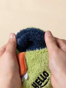 Melittdeer 1 Pair Dinosaur Design Flat Toddler Slippers For Boys, Winter - Green - View 3