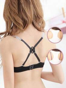 1/4pcs Set Flower Shaped Bra Strap Clip, Invisible Anti-Slip Bra Strap Buckle - Multicolor - View 7