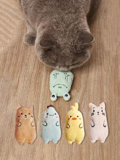 1 件猫用毛绒宠物玩具，适合猫咀嚼，互动游戏