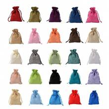 20 PIEZAS, 2 Tamaños Pequeños, 20 Colores, Bolsas de Regalo de Yute y Arpillera, Bolsas de Almacenamiento Reutilizables Bolsas para Joyas, Cosméticos y Manualidades con Cordones para Fiestas, Bodas, Navidad, Envasado de Lino