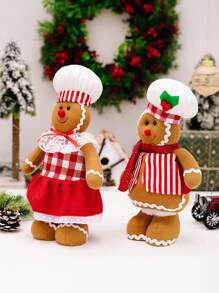 1 món quà tặng bạn bè trang trí Giáng sinh, đồ trang trí hình người bánh gừng dạng ống lồng sáng tạo, mũ đầu bếp hình người bánh gừng dạng ống lồng, đồ trang trí, đồ trang trí tiệc lễ hội để bàn nhà hàng - Nhiều màu - Xem 7