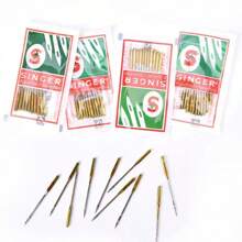 SINGER Titanium Plated Universal Sewing Machine Needles, Golden, 5 Packs (50 Needles Total)