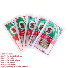 SINGER Titanium Plated Universal Sewing Machine Needles, Golden, 5 Packs (50 Needles Total)