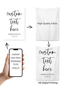 1 Stück personalisierte Wandteppich Hochzeitsdekoration, Bridal-Shower Wandteppich Party Dekoration, Hochzeitsname Wandteppich Wanddekoration, Fotobox Hintergrund personalisiertes Geschenk, dekorativ, wiederverwendbar, multifunktional, bequem, weich, niedlich, hochwertig, ideal als Geschenk für ihn, ideal als Geschenk für sie, sie, Freund, Freundin, Vater, Mutter, Familie, Freunde, Sohn, Tochter, Schüler, Arbeitnehmer, Kinder, Büro, Teeraum, Schule, Zuhause, Outdoor Wohnideen