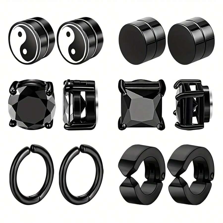 Bộ 12 kẹp tai từ tính bằng thép không gỉ tuyệt đẹp và thời trang, phù hợp cho cả nam và nữ, thích hợp sử dụng hàng ngày hoặc tiệc tùng, có thể làm quà tặng sinh nhật cho gia đình và bạn bè - 1 bộ 12 miếng - Xem 1