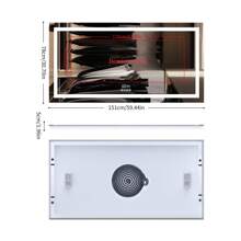 LUVODI Rectangle LED Bathroom Mirror Wall Vanity Mirror With Bluetooth Speaker Date/Time/Temp Display, Dimming Light Front-Lit And Backlight, Defog - 美規A型插(110-127V) - 查看 11