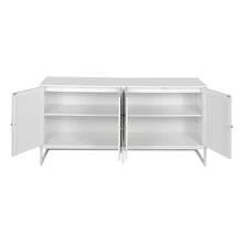 Modern Sideboard Cabinet, Accent Storage Cabinet With Rattan Doors And Adjustable Shelves, Freestanding Sideboard Storage Cabinet For Kitchen Dining Living Room Hallway Office - trắng - Xem 4