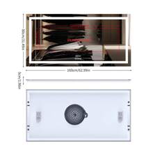 LUVODI Rectangle LED Bathroom Mirror Wall Vanity Mirror With Bluetooth Speaker Date/Time/Temp Display, Dimming Light Front-Lit And Backlight, Defog - 美規A型插(110-127V) - 查看 8